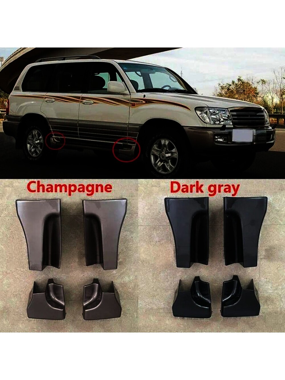 For Toyota Land Cruiser LC100 1998-2007 Exterior Side Door Step Plate Foot Pe...